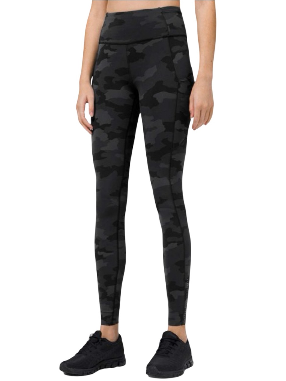 Lululemon Women’s Size 6 Black Gray Camo High Rise Fast & Free Leggings